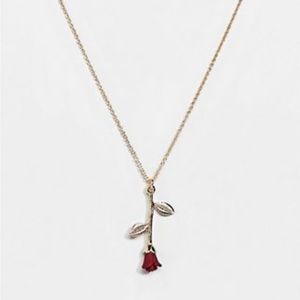 ASOS rose pendant in gold necklace